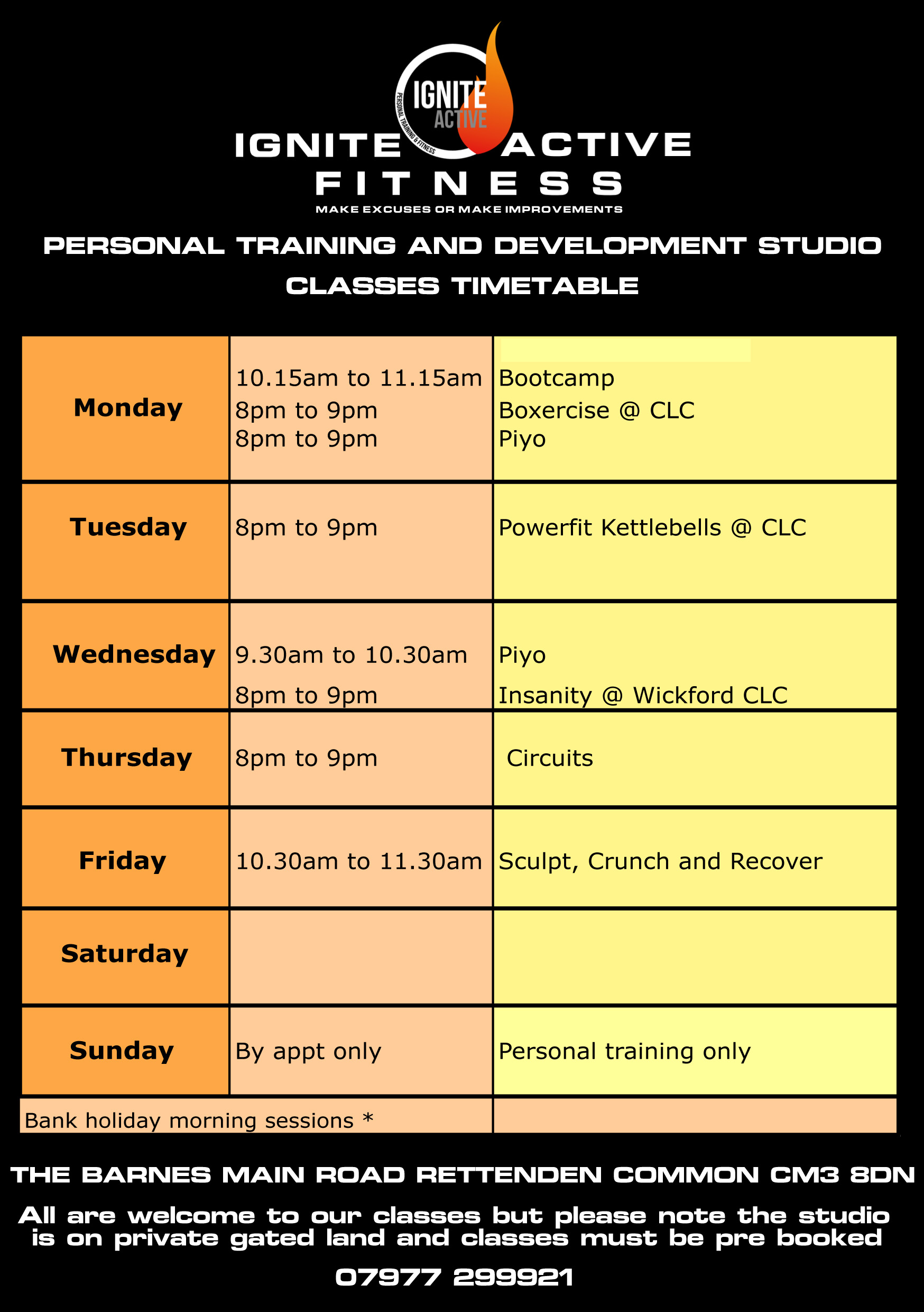 Classes Timetable
